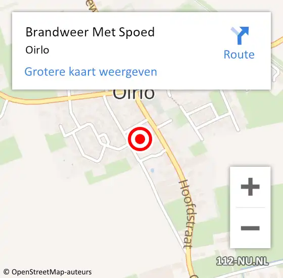 Locatie op kaart van de 112 melding: Brandweer Met Spoed Naar Oirlo op 5 juli 2019 09:41