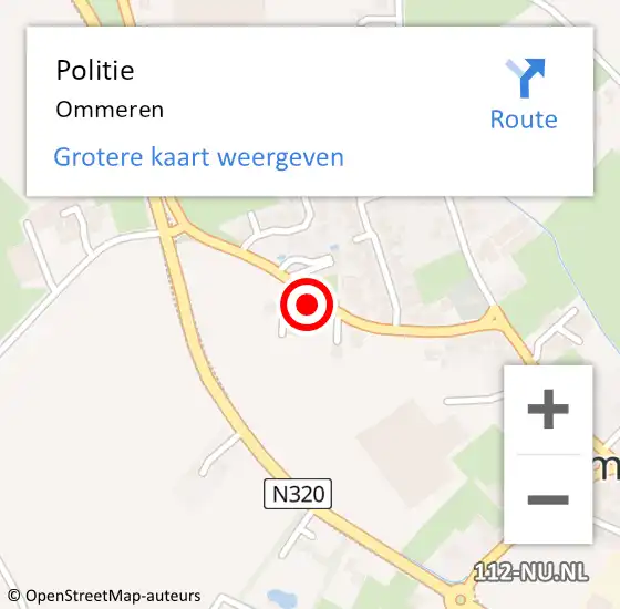 Locatie op kaart van de 112 melding: Politie Ommeren op 5 juli 2019 10:54