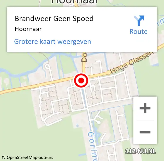 Locatie op kaart van de 112 melding: Brandweer Geen Spoed Naar Hoornaar op 5 juli 2019 11:44