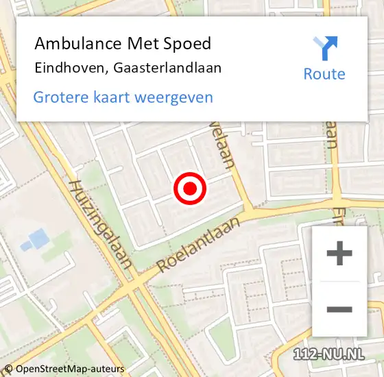 Locatie op kaart van de 112 melding: Ambulance Met Spoed Naar Eindhoven, Gaasterlandlaan op 5 juli 2019 12:20