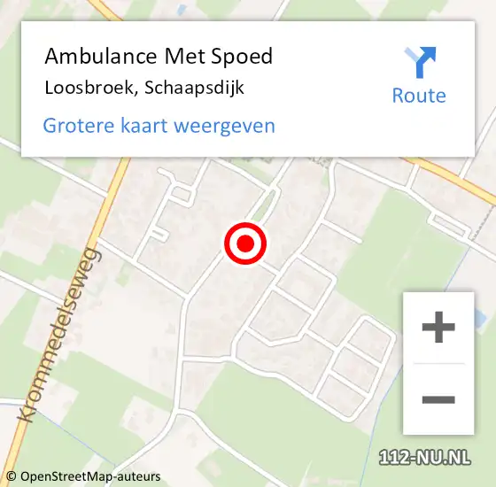 Locatie op kaart van de 112 melding: Ambulance Met Spoed Naar Loosbroek, Schaapsdijk op 5 juli 2019 13:21