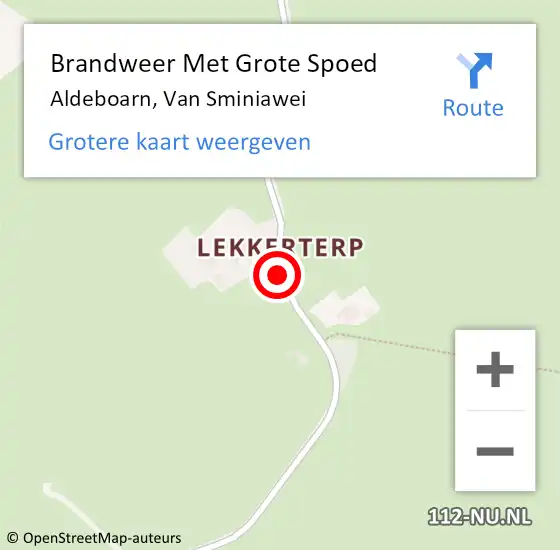 Locatie op kaart van de 112 melding: Brandweer Met Grote Spoed Naar Aldeboarn, Van Sminiawei op 5 juli 2019 13:24