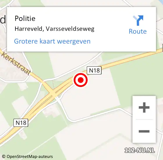 Locatie op kaart van de 112 melding: Politie Harreveld, Varsseveldseweg op 5 juli 2019 13:27