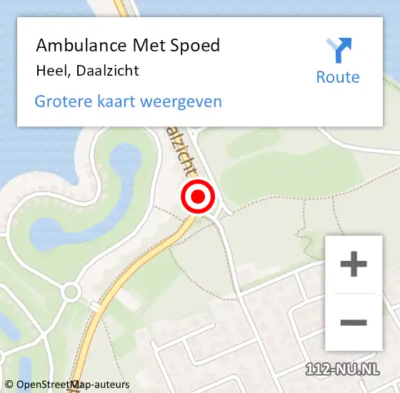 Locatie op kaart van de 112 melding: Ambulance Met Spoed Naar Heel, Daalzicht op 5 juli 2019 13:29