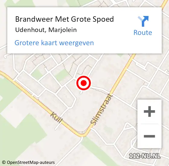 Locatie op kaart van de 112 melding: Brandweer Met Grote Spoed Naar Udenhout, Marjolein op 5 juli 2019 14:30