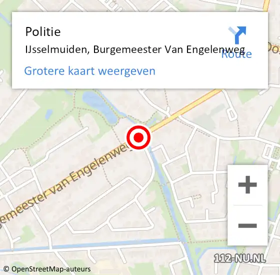 Locatie op kaart van de 112 melding: Politie IJsselmuiden, Burgemeester Van Engelenweg op 5 juli 2019 15:02