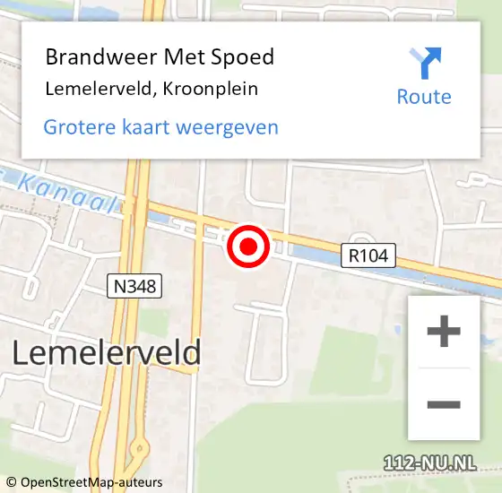 Locatie op kaart van de 112 melding: Brandweer Met Spoed Naar Lemelerveld, Kroonplein op 5 juli 2019 15:36
