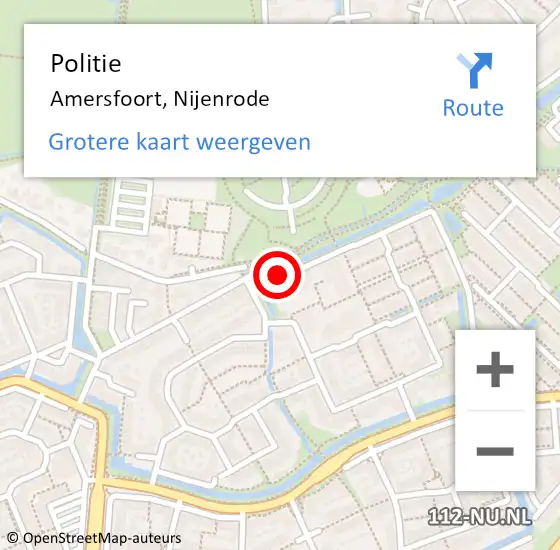 Locatie op kaart van de 112 melding: Politie Amersfoort, Nijenrode op 5 juli 2019 20:02