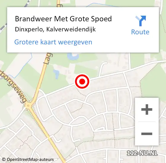 Locatie op kaart van de 112 melding: Brandweer Met Grote Spoed Naar Dinxperlo, Kalverweidendijk op 6 april 2014 18:44