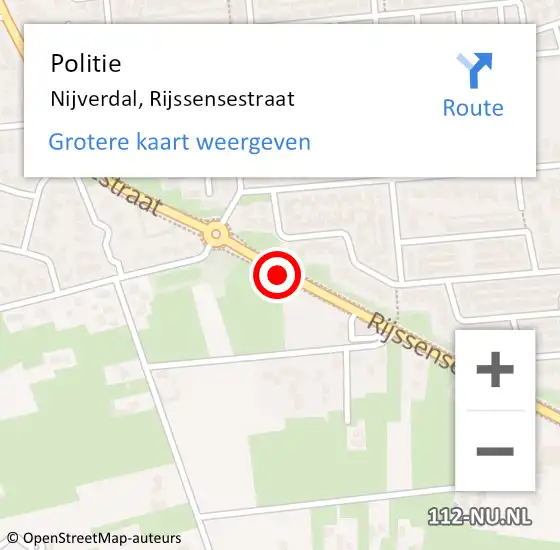 Locatie op kaart van de 112 melding: Politie Nijverdal, Rijssensestraat op 5 juli 2019 23:27