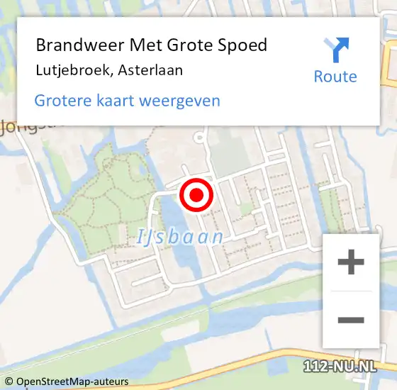 Locatie op kaart van de 112 melding: Brandweer Met Grote Spoed Naar Lutjebroek, Asterlaan op 6 april 2014 18:50