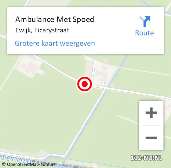 Locatie op kaart van de 112 melding: Ambulance Met Spoed Naar Ewijk, Ficarystraat op 6 juli 2019 00:44