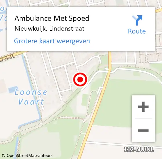 Locatie op kaart van de 112 melding: Ambulance Met Spoed Naar Nieuwkuijk, Lindenstraat op 6 juli 2019 01:47
