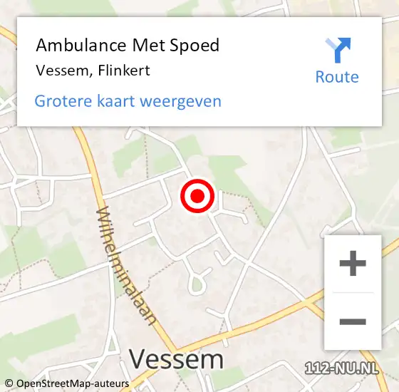 Locatie op kaart van de 112 melding: Ambulance Met Spoed Naar Vessem, Flinkert op 6 juli 2019 02:21