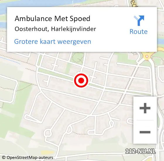 Locatie op kaart van de 112 melding: Ambulance Met Spoed Naar Oosterhout, Harlekijnvlinder op 6 juli 2019 02:56
