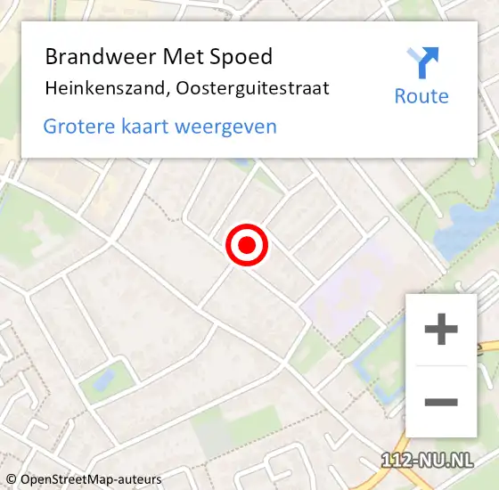 Locatie op kaart van de 112 melding: Brandweer Met Spoed Naar Heinkenszand, Oosterguitestraat op 6 juli 2019 04:21