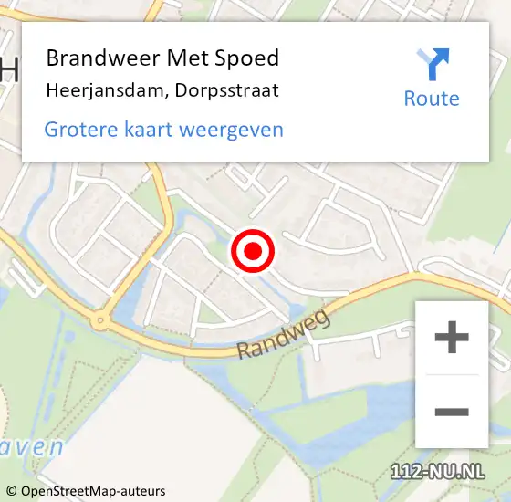 Locatie op kaart van de 112 melding: Brandweer Met Spoed Naar Heerjansdam, Dorpsstraat op 6 juli 2019 04:31