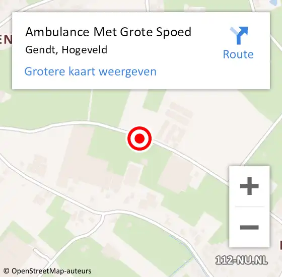 Locatie op kaart van de 112 melding: Ambulance Met Grote Spoed Naar Gendt, Hogeveld op 6 juli 2019 05:16