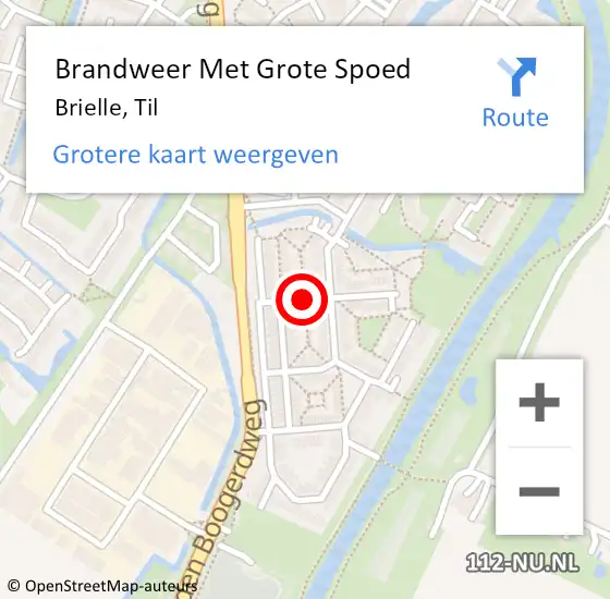 Locatie op kaart van de 112 melding: Brandweer Met Grote Spoed Naar Brielle, Til op 6 juli 2019 05:19