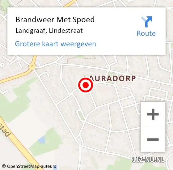 Locatie op kaart van de 112 melding: Brandweer Met Spoed Naar Landgraaf, Lindestraat op 6 juli 2019 08:46
