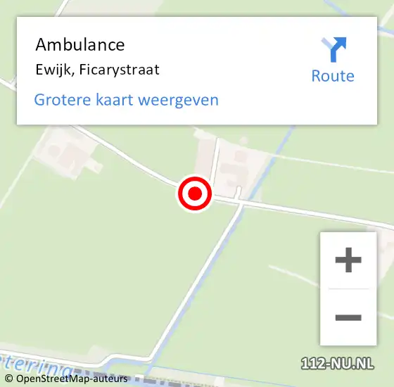 Locatie op kaart van de 112 melding: Ambulance Ewijk, Ficarystraat op 6 juli 2019 10:04