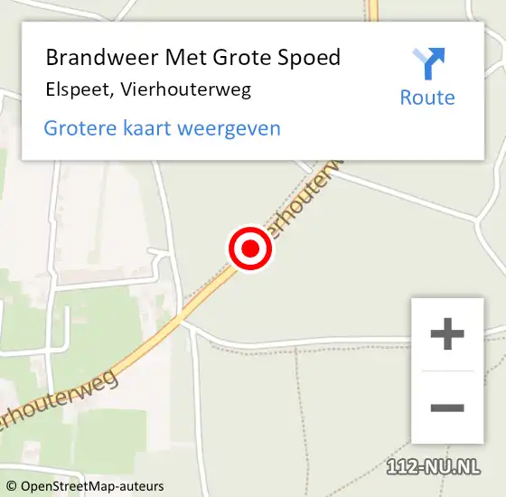 Locatie op kaart van de 112 melding: Brandweer Met Grote Spoed Naar Elspeet, Vierhouterweg op 6 juli 2019 10:17