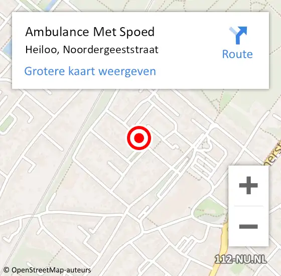 Locatie op kaart van de 112 melding: Ambulance Met Spoed Naar Heiloo, Noordergeeststraat op 6 juli 2019 10:37