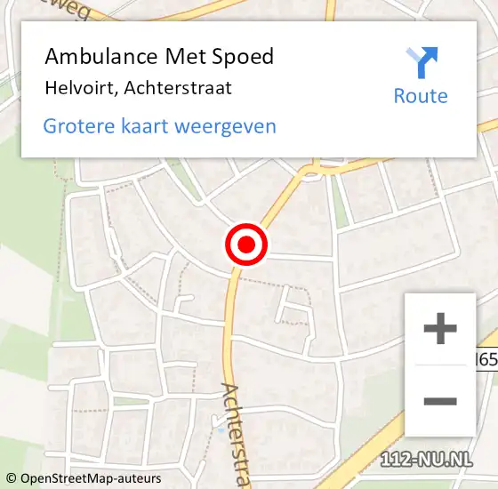 Locatie op kaart van de 112 melding: Ambulance Met Spoed Naar Helvoirt, Achterstraat op 6 juli 2019 10:52