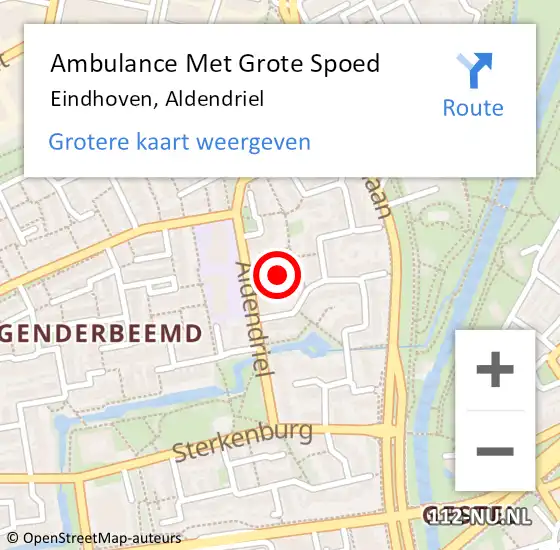 Locatie op kaart van de 112 melding: Ambulance Met Grote Spoed Naar Eindhoven, Aldendriel op 6 juli 2019 11:01