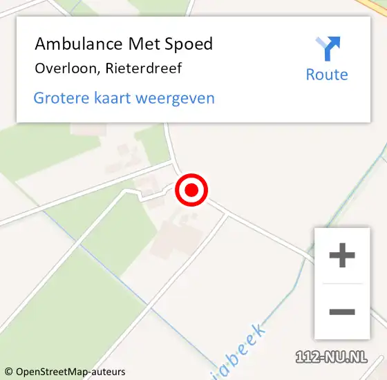 Locatie op kaart van de 112 melding: Ambulance Met Spoed Naar Overloon, Rieterdreef op 6 juli 2019 11:53