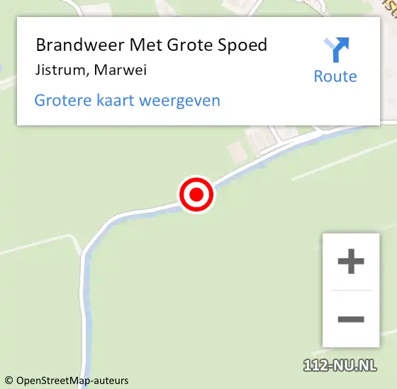 Locatie op kaart van de 112 melding: Brandweer Met Grote Spoed Naar Jistrum, Marwei op 6 juli 2019 11:57