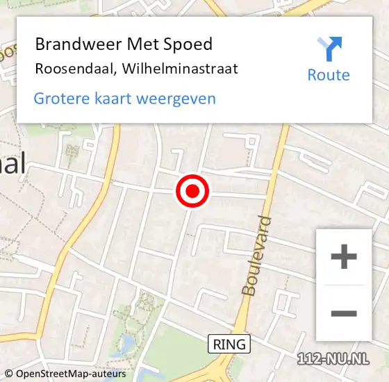 Locatie op kaart van de 112 melding: Brandweer Met Spoed Naar Roosendaal, Emmastraat op 6 juli 2019 12:22
