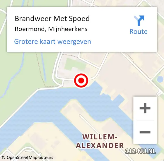 Locatie op kaart van de 112 melding: Brandweer Met Spoed Naar Roermond, Mijnheerkens op 6 juli 2019 13:49