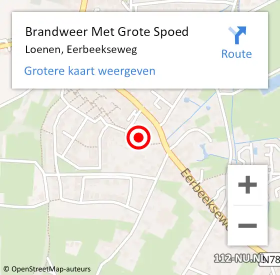 Locatie op kaart van de 112 melding: Brandweer Met Grote Spoed Naar Loenen, Eerbeekseweg op 6 april 2014 19:54