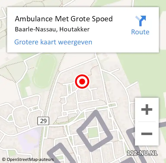Locatie op kaart van de 112 melding: Ambulance Met Grote Spoed Naar Baarle-Nassau, Houtakker op 6 juli 2019 14:50