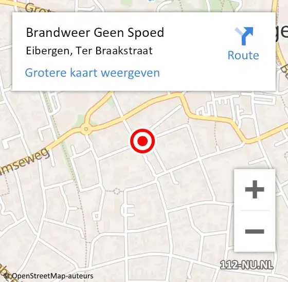 Locatie op kaart van de 112 melding: Brandweer Geen Spoed Naar Eibergen, Ter Braakstraat op 6 juli 2019 14:50