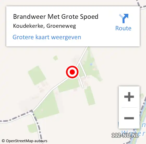 Locatie op kaart van de 112 melding: Brandweer Met Grote Spoed Naar Koudekerke, Groeneweg op 6 juli 2019 15:33