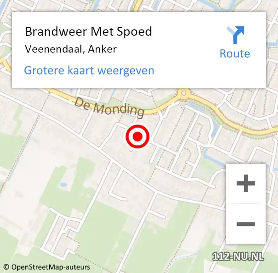 Locatie op kaart van de 112 melding: Brandweer Met Spoed Naar Veenendaal, Anker op 6 juli 2019 16:08