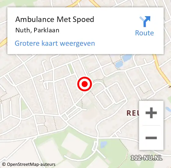Locatie op kaart van de 112 melding: Ambulance Met Spoed Naar Nuth, Parklaan op 6 april 2014 20:13