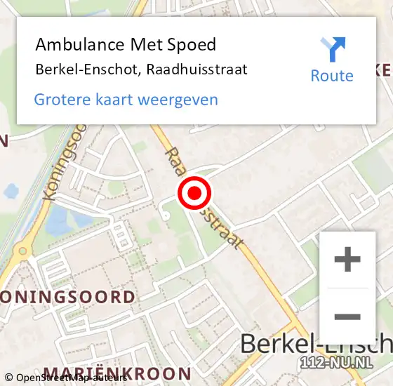 Locatie op kaart van de 112 melding: Ambulance Met Spoed Naar Berkel-Enschot, Raadhuisstraat op 6 juli 2019 19:08