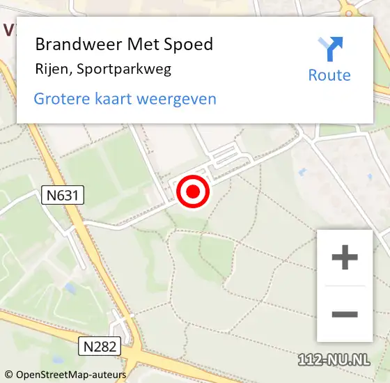 Locatie op kaart van de 112 melding: Brandweer Met Spoed Naar Rijen, Sportparkweg op 6 juli 2019 20:57