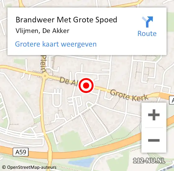 Locatie op kaart van de 112 melding: Brandweer Met Grote Spoed Naar Vlijmen, De Akker op 6 juli 2019 21:39