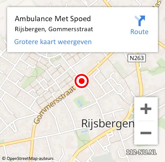 Locatie op kaart van de 112 melding: Ambulance Met Spoed Naar Rijsbergen, Gommersstraat op 7 juli 2019 03:50