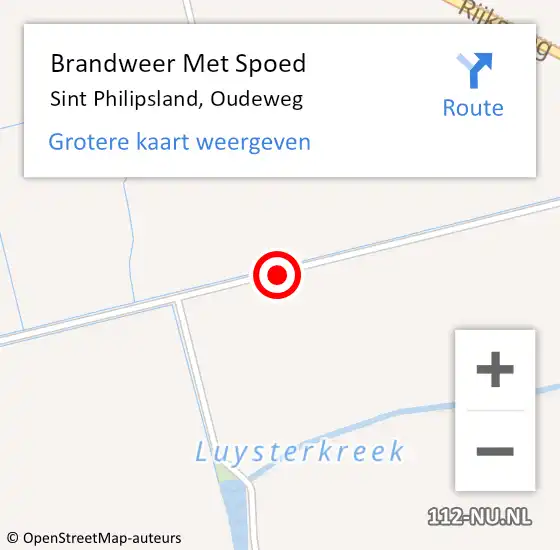 Locatie op kaart van de 112 melding: Brandweer Met Spoed Naar Sint Philipsland, Oudeweg op 27 september 2013 20:09