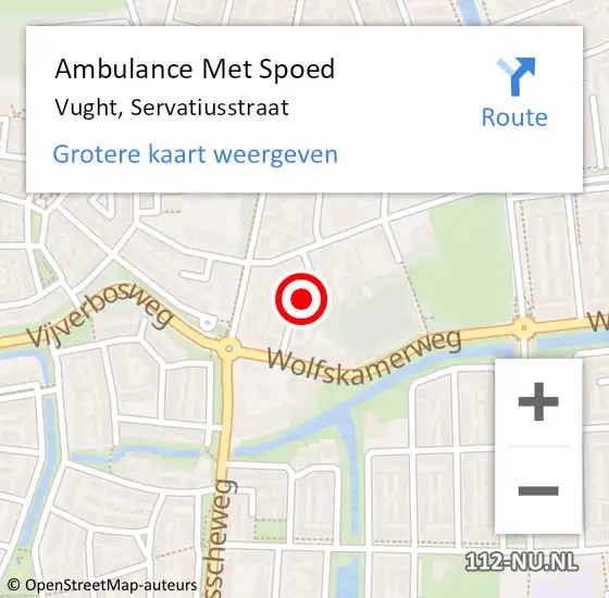 Locatie op kaart van de 112 melding: Ambulance Met Spoed Naar Vught, Servatiusstraat op 7 juli 2019 11:17