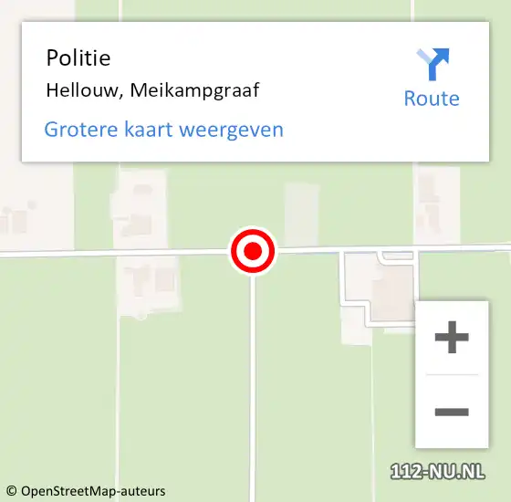 Locatie op kaart van de 112 melding: Politie Hellouw, Meikampgraaf op 7 juli 2019 11:34