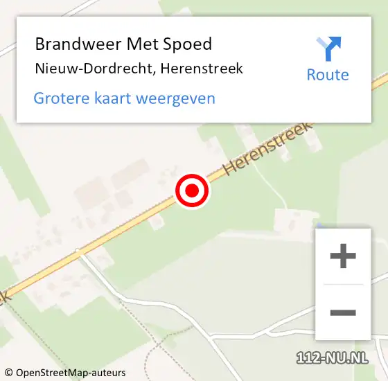 Locatie op kaart van de 112 melding: Brandweer Met Spoed Naar Nieuw-Dordrecht, Herenstreek op 7 juli 2019 12:41