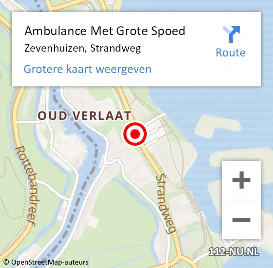 Locatie op kaart van de 112 melding: Ambulance Met Grote Spoed Naar Zevenhuizen, Strandweg op 7 juli 2019 14:03