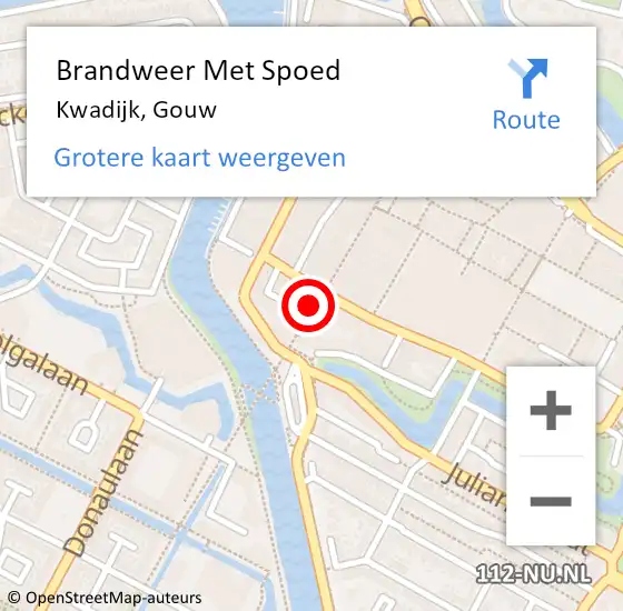 Locatie op kaart van de 112 melding: Brandweer Met Spoed Naar Kwadijk, Gouw op 7 juli 2019 14:48