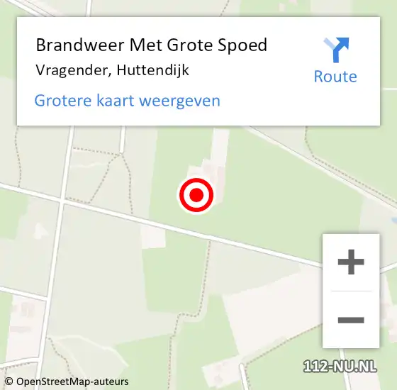 Locatie op kaart van de 112 melding: Brandweer Met Grote Spoed Naar Vragender, Huttendijk op 6 april 2014 22:22